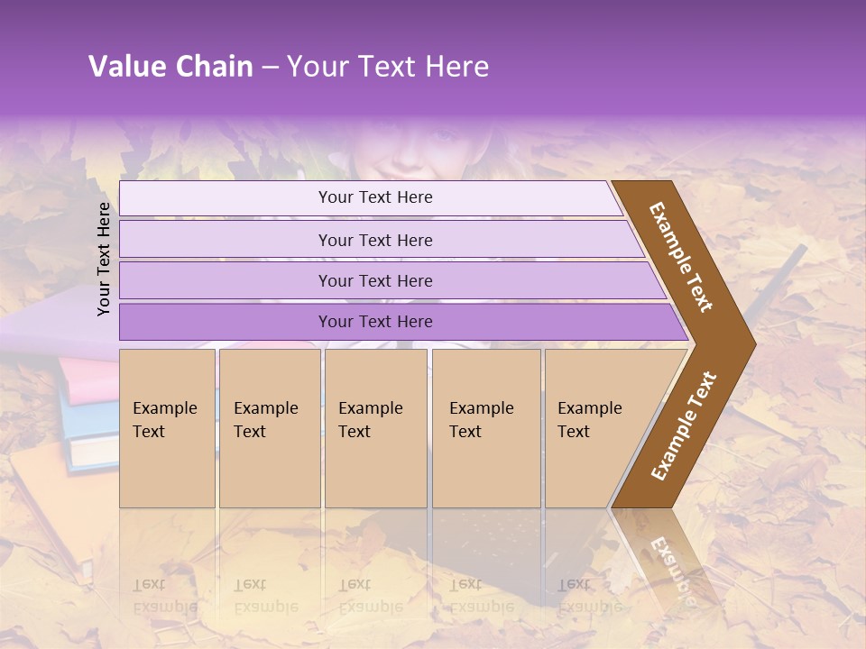 Blond Little Girl Schoolgirl PowerPoint Template