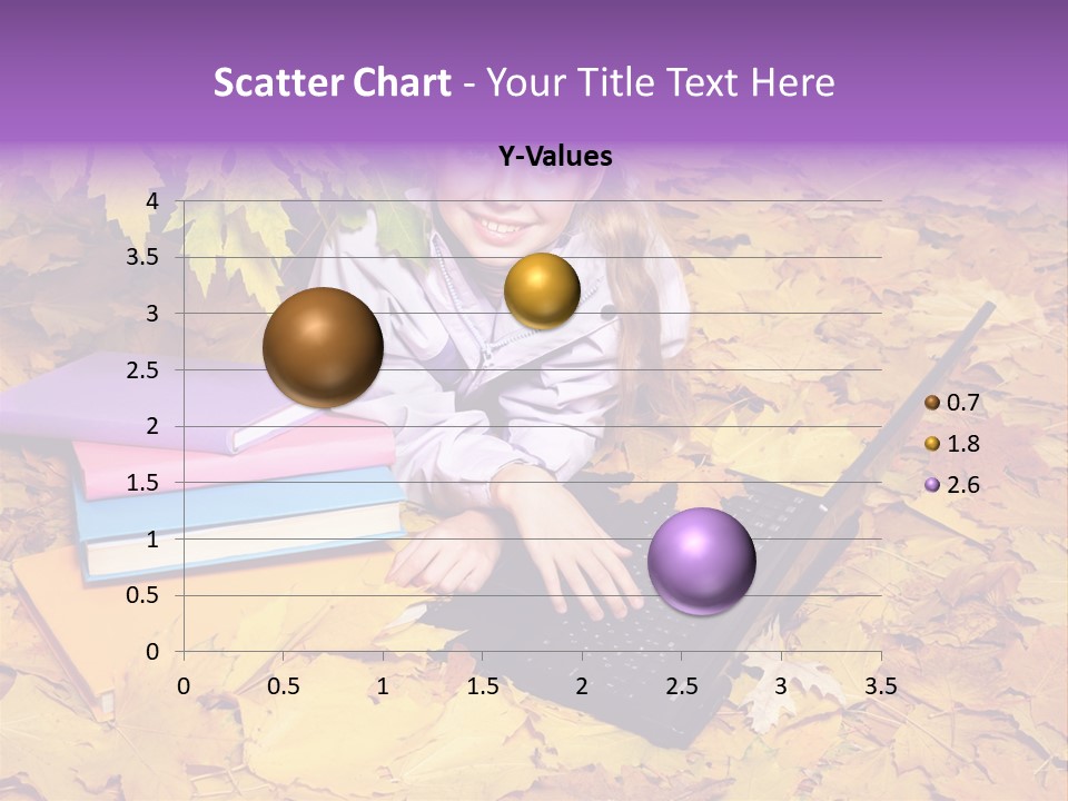 Blond Little Girl Schoolgirl PowerPoint Template