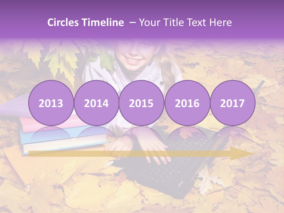 Blond Little Girl Schoolgirl PowerPoint Template