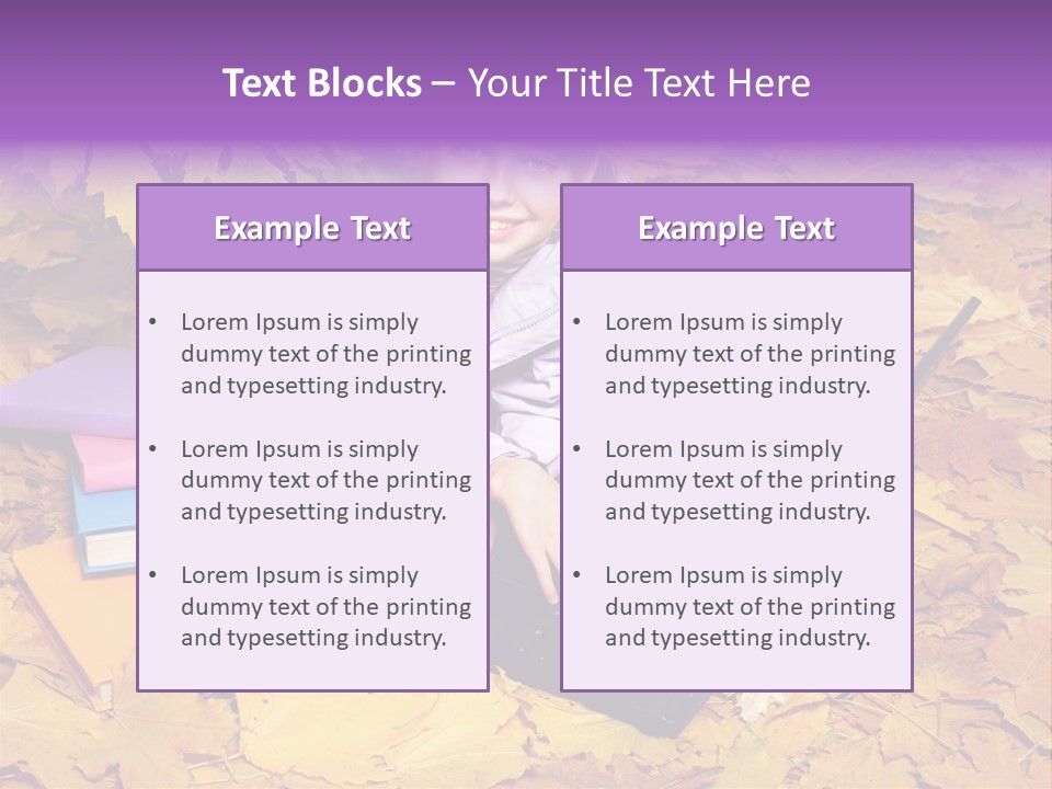 Blond Little Girl Schoolgirl PowerPoint Template