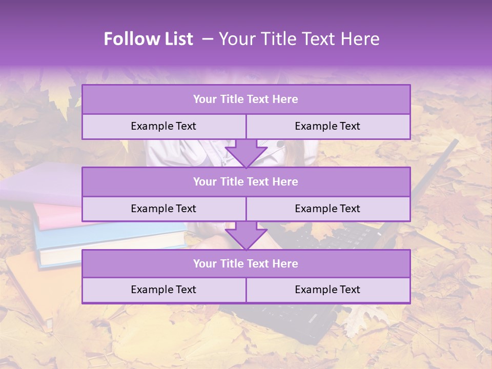 Blond Little Girl Schoolgirl PowerPoint Template