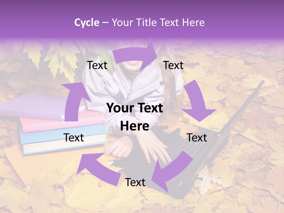 Blond Little Girl Schoolgirl PowerPoint Template