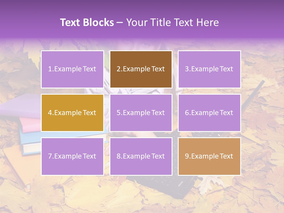 Blond Little Girl Schoolgirl PowerPoint Template