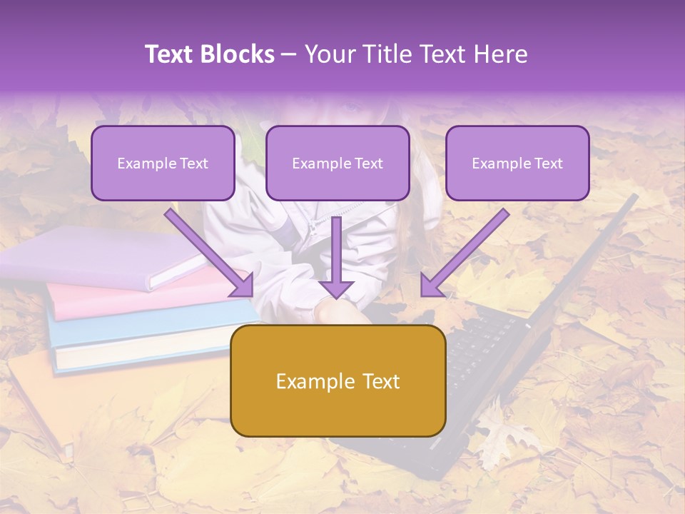 Blond Little Girl Schoolgirl PowerPoint Template