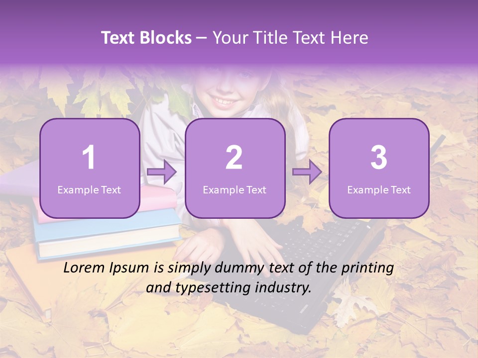 Blond Little Girl Schoolgirl PowerPoint Template