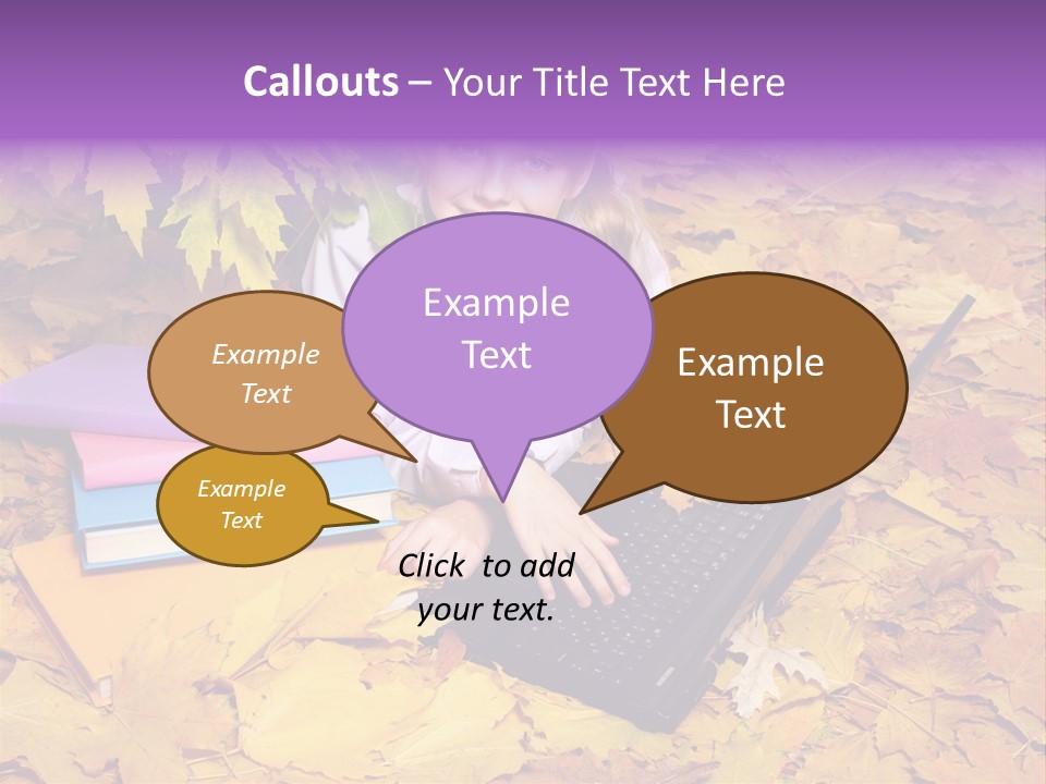 Blond Little Girl Schoolgirl PowerPoint Template