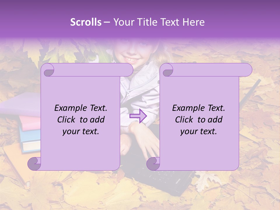 Blond Little Girl Schoolgirl PowerPoint Template