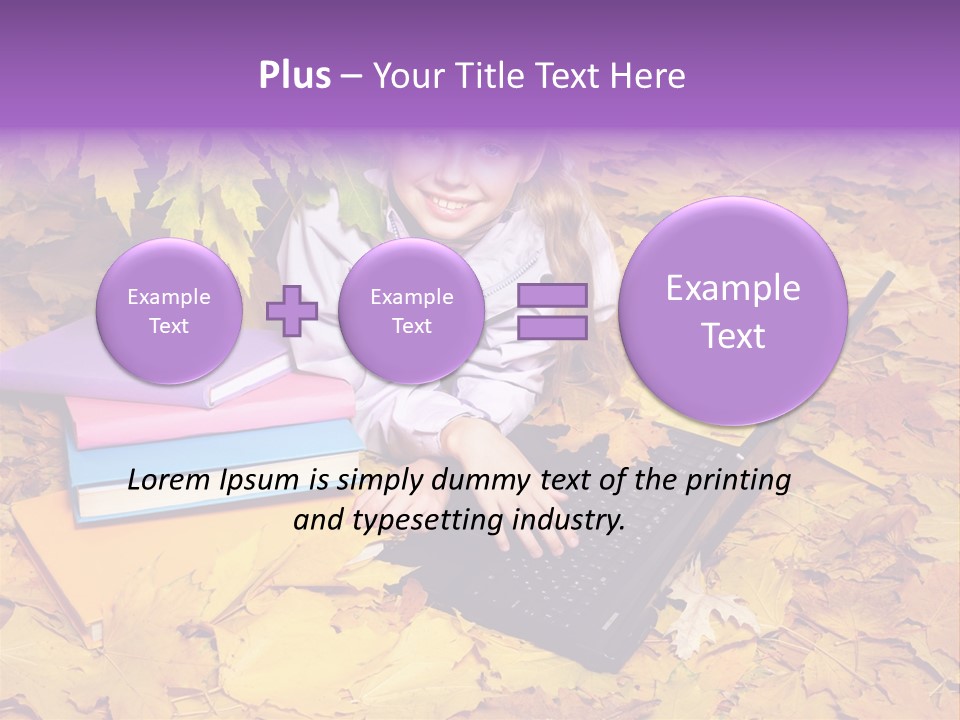 Blond Little Girl Schoolgirl PowerPoint Template