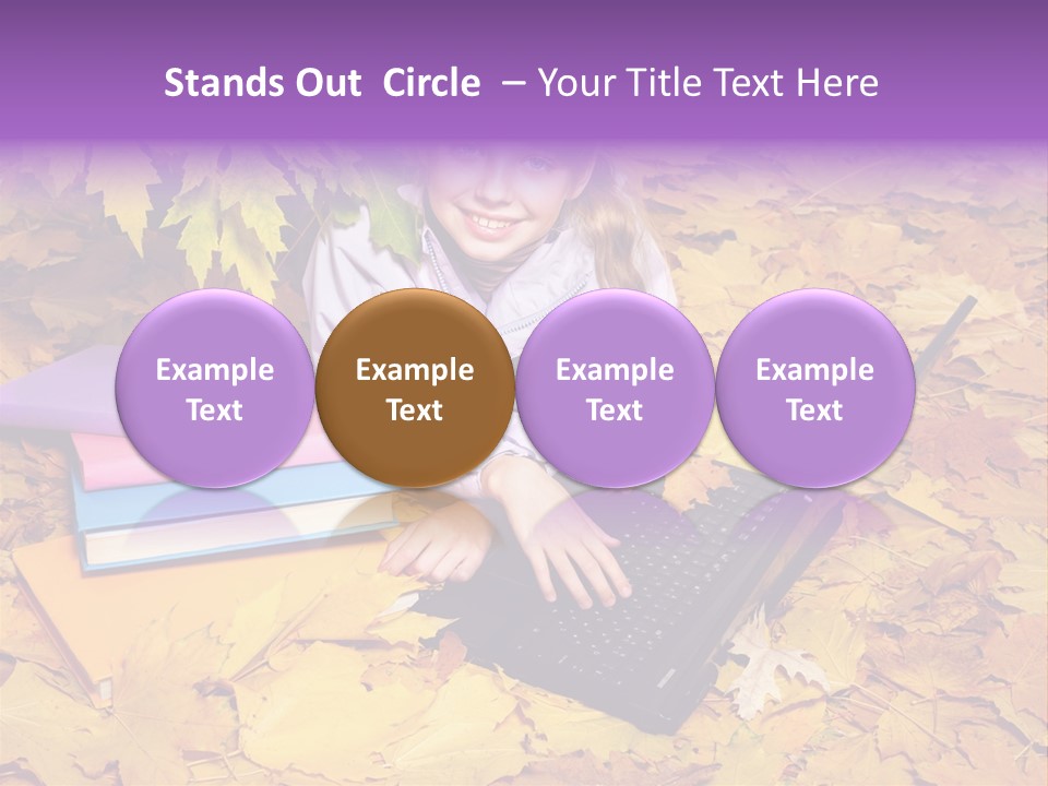 Blond Little Girl Schoolgirl PowerPoint Template