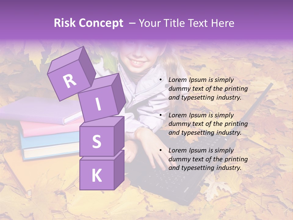 Blond Little Girl Schoolgirl PowerPoint Template