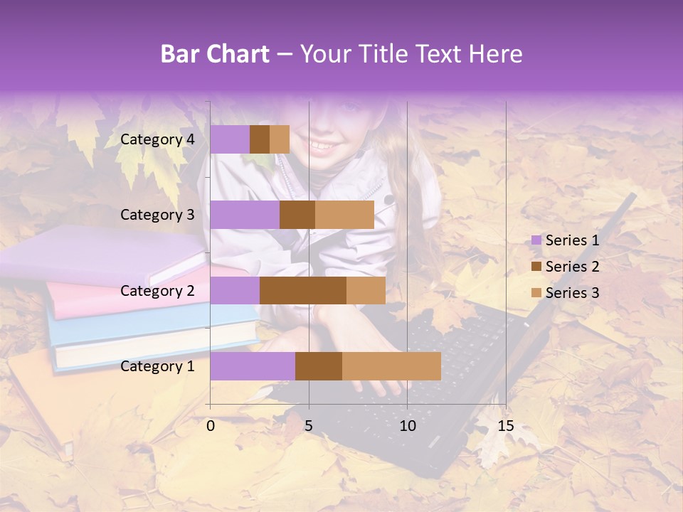 Blond Little Girl Schoolgirl PowerPoint Template