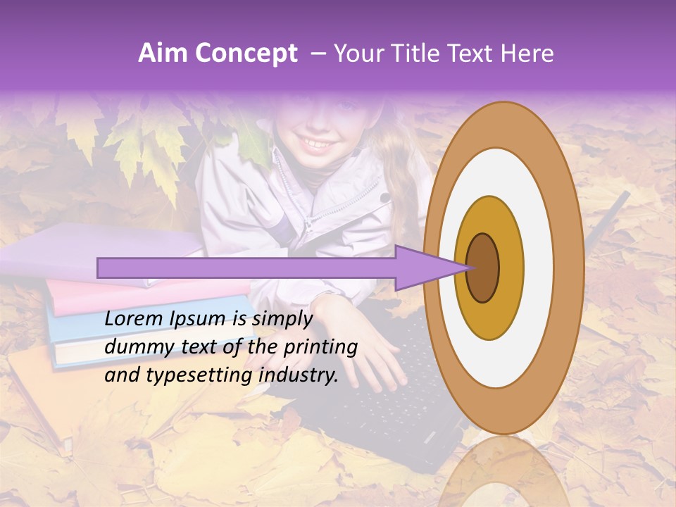 Blond Little Girl Schoolgirl PowerPoint Template