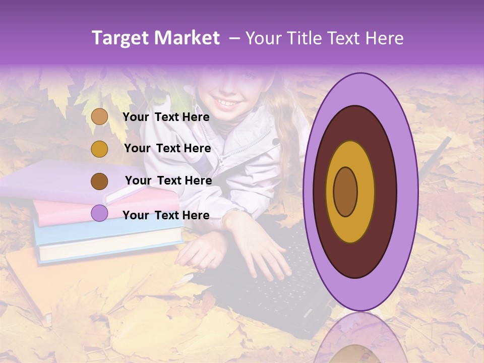 Blond Little Girl Schoolgirl PowerPoint Template