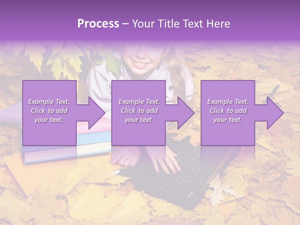 Blond Little Girl Schoolgirl PowerPoint Template