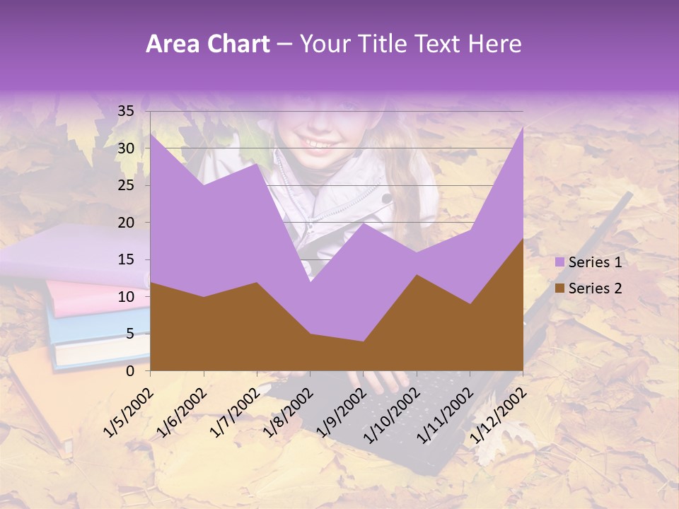 Blond Little Girl Schoolgirl PowerPoint Template