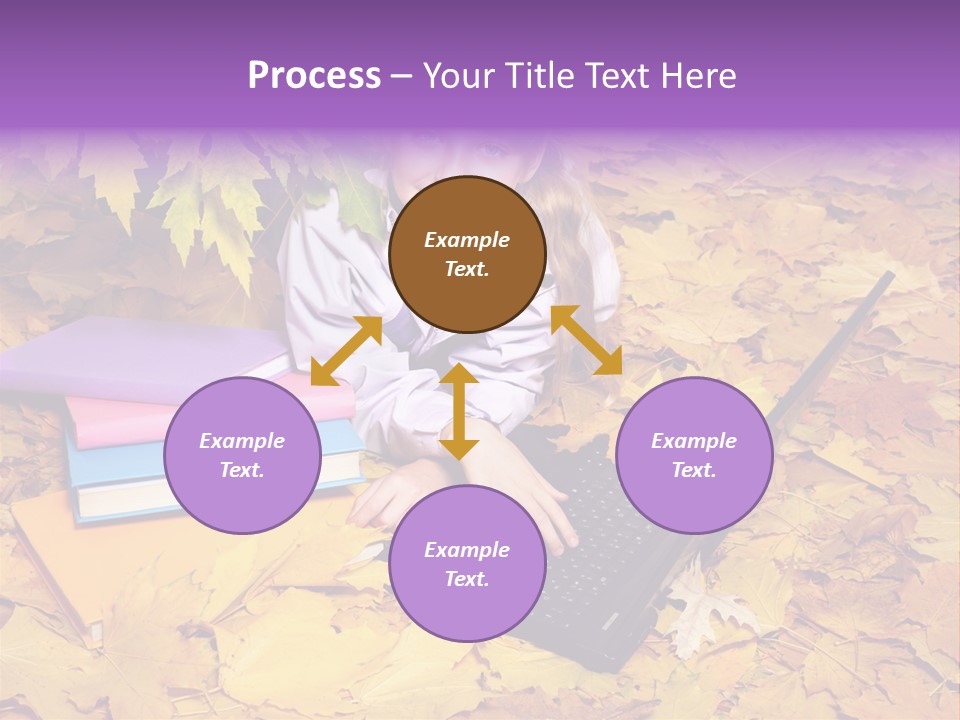 Blond Little Girl Schoolgirl PowerPoint Template