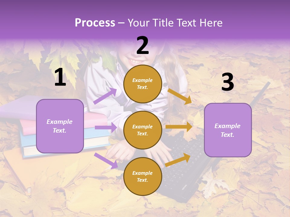 Blond Little Girl Schoolgirl PowerPoint Template