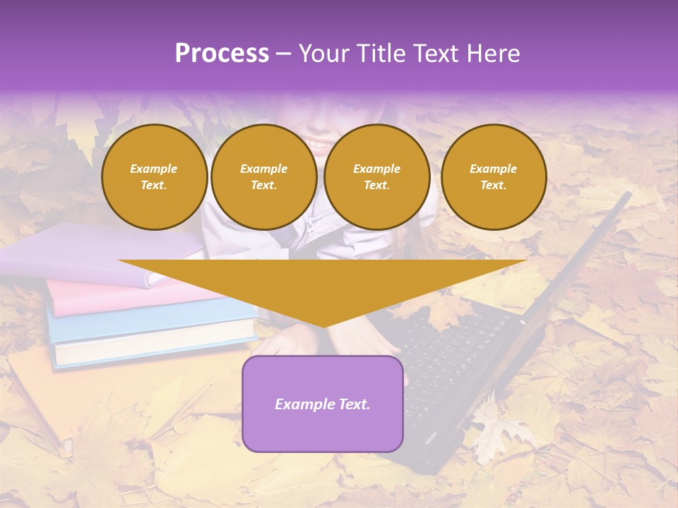 Blond Little Girl Schoolgirl PowerPoint Template