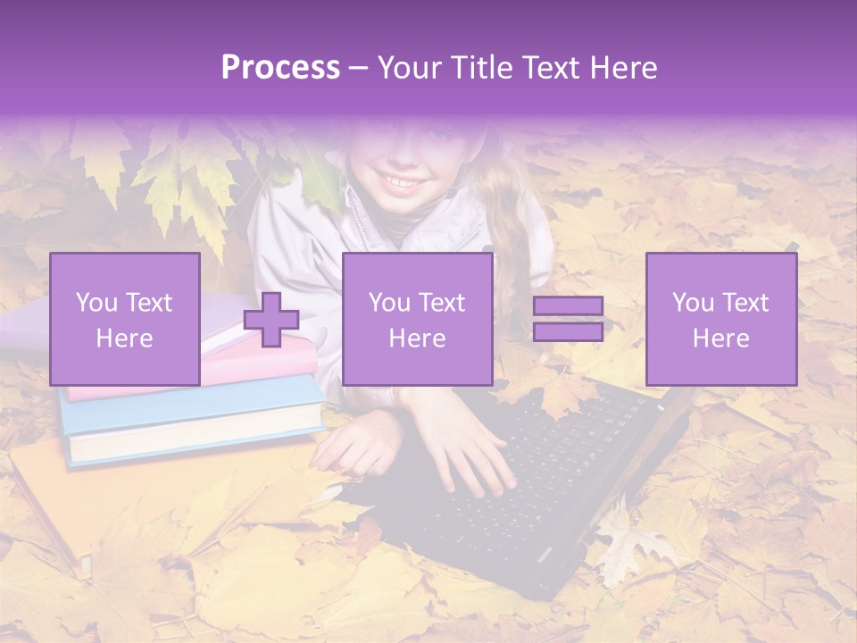 Blond Little Girl Schoolgirl PowerPoint Template