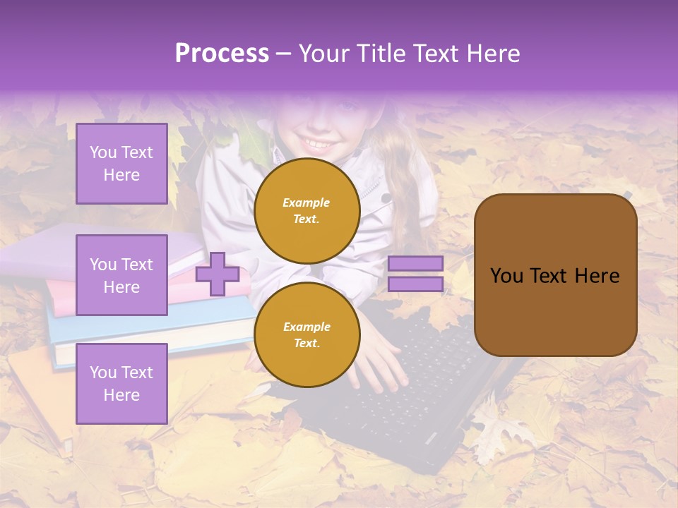 Blond Little Girl Schoolgirl PowerPoint Template