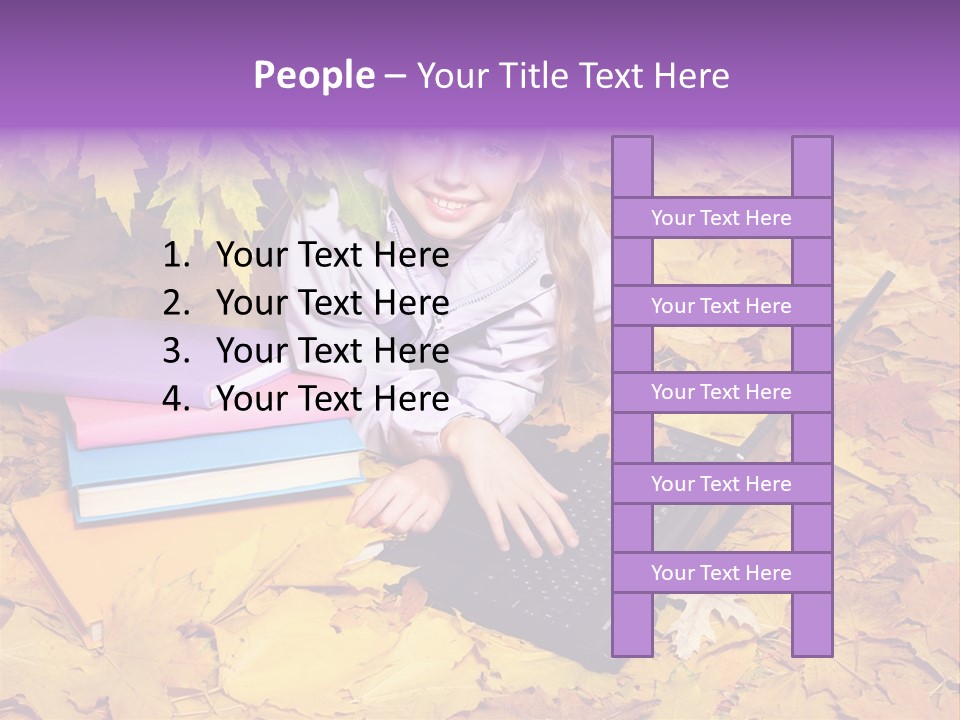 Blond Little Girl Schoolgirl PowerPoint Template