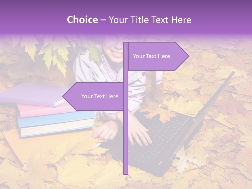 Blond Little Girl Schoolgirl PowerPoint Template