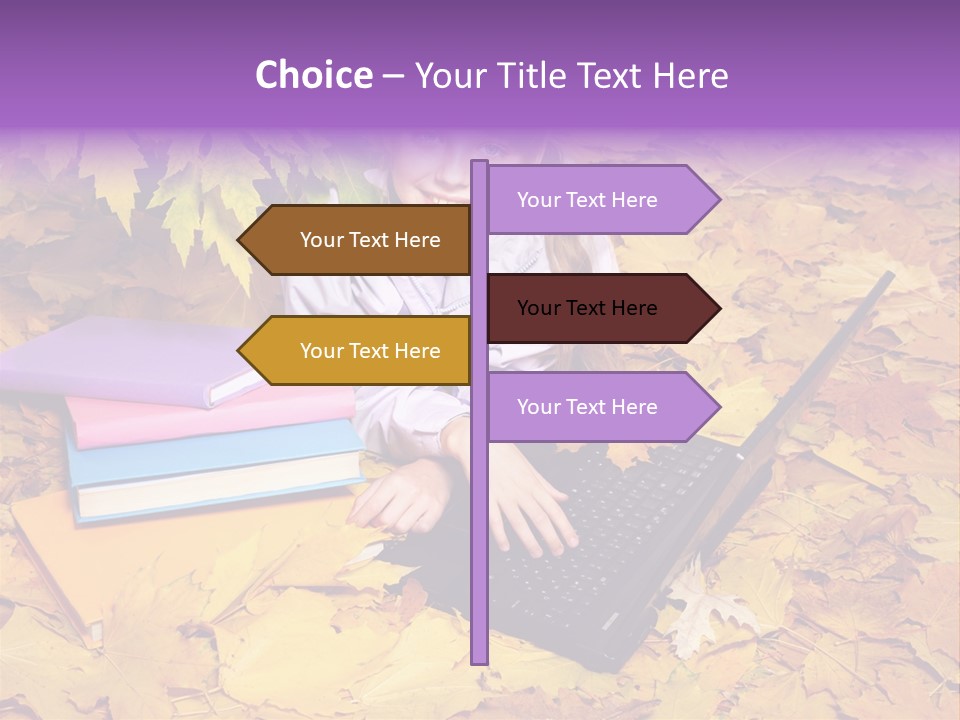 Blond Little Girl Schoolgirl PowerPoint Template