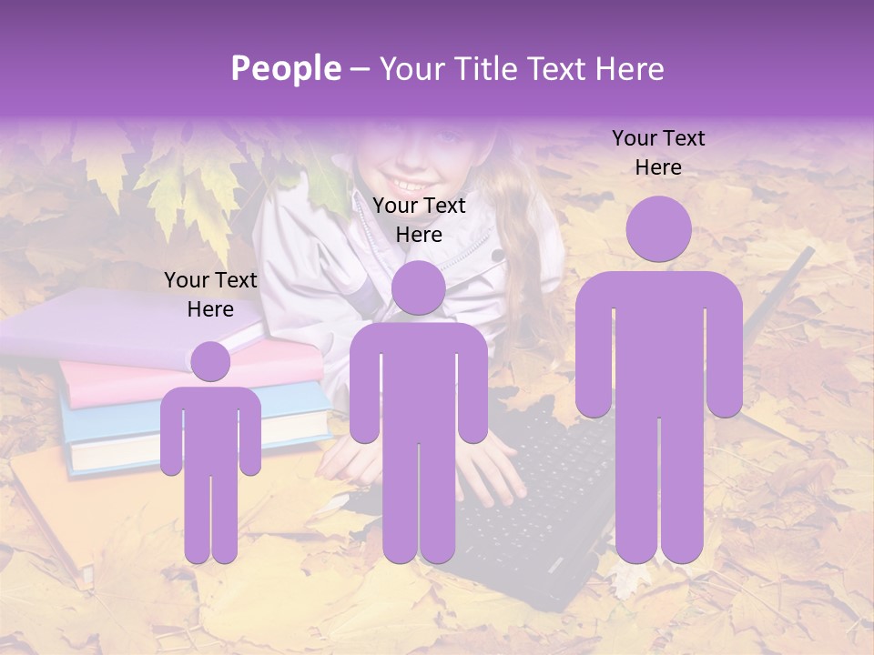 Blond Little Girl Schoolgirl PowerPoint Template