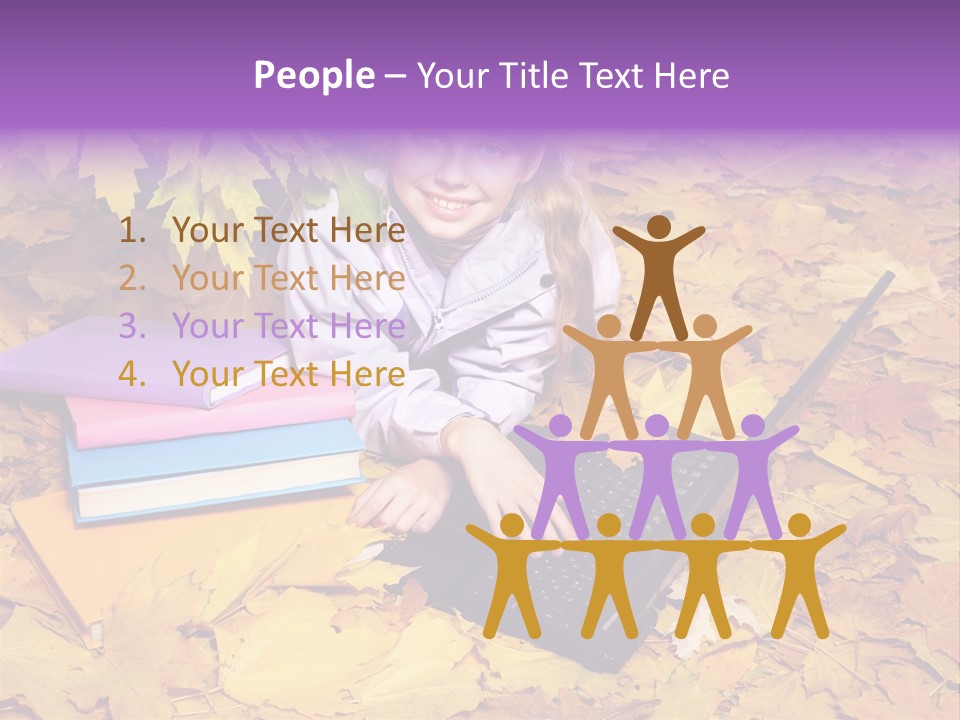 Blond Little Girl Schoolgirl PowerPoint Template