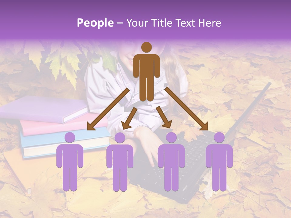 Blond Little Girl Schoolgirl PowerPoint Template