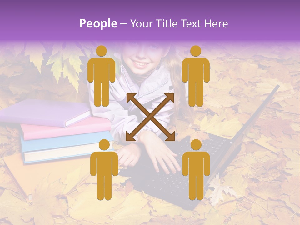 Blond Little Girl Schoolgirl PowerPoint Template