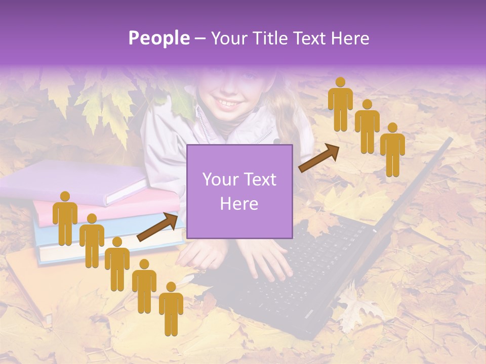 Blond Little Girl Schoolgirl PowerPoint Template