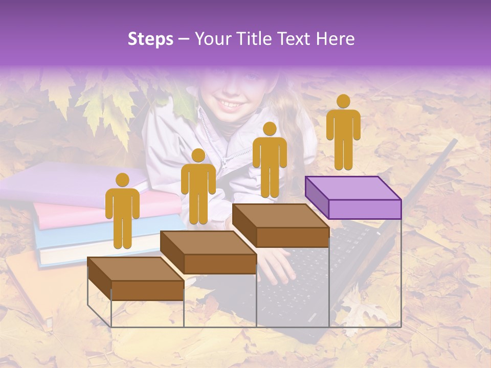 Blond Little Girl Schoolgirl PowerPoint Template