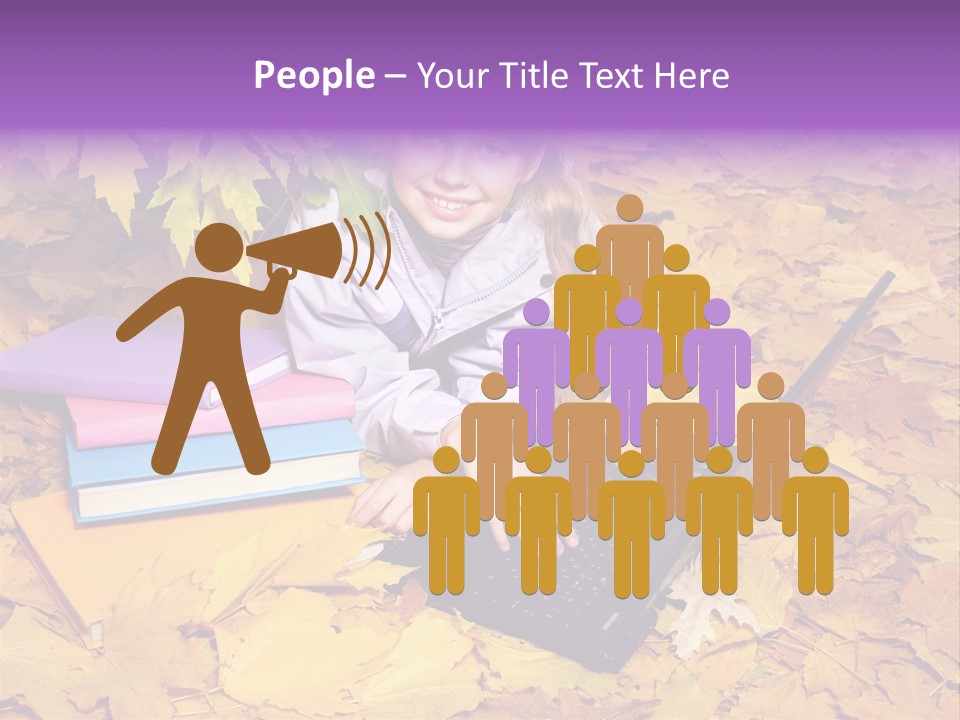 Blond Little Girl Schoolgirl PowerPoint Template