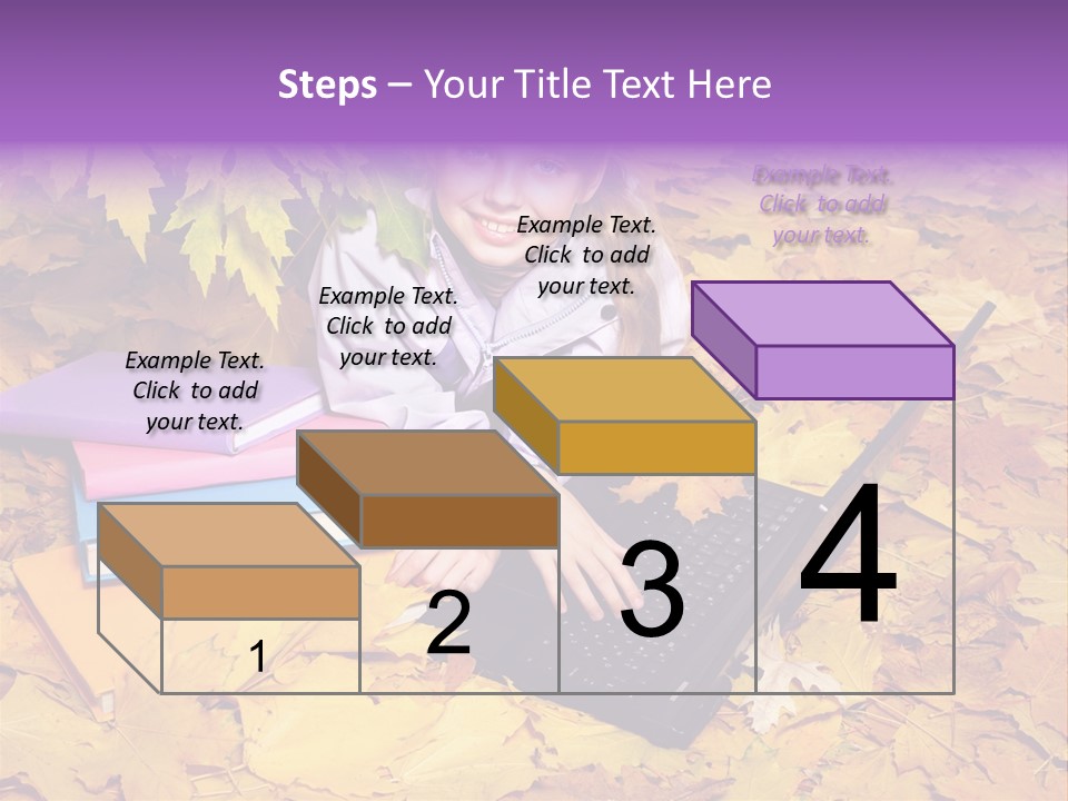 Blond Little Girl Schoolgirl PowerPoint Template