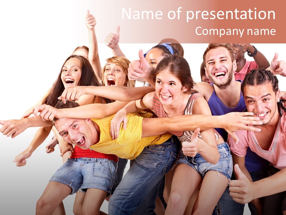 Male Young Woman Girl PowerPoint Template