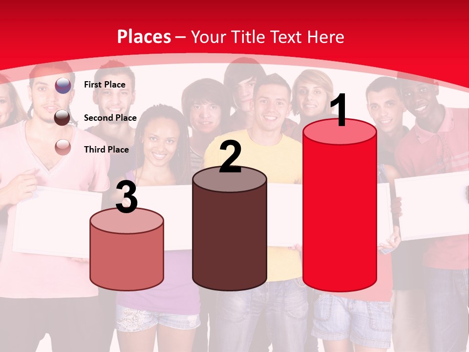 Happy Banner Team PowerPoint Template