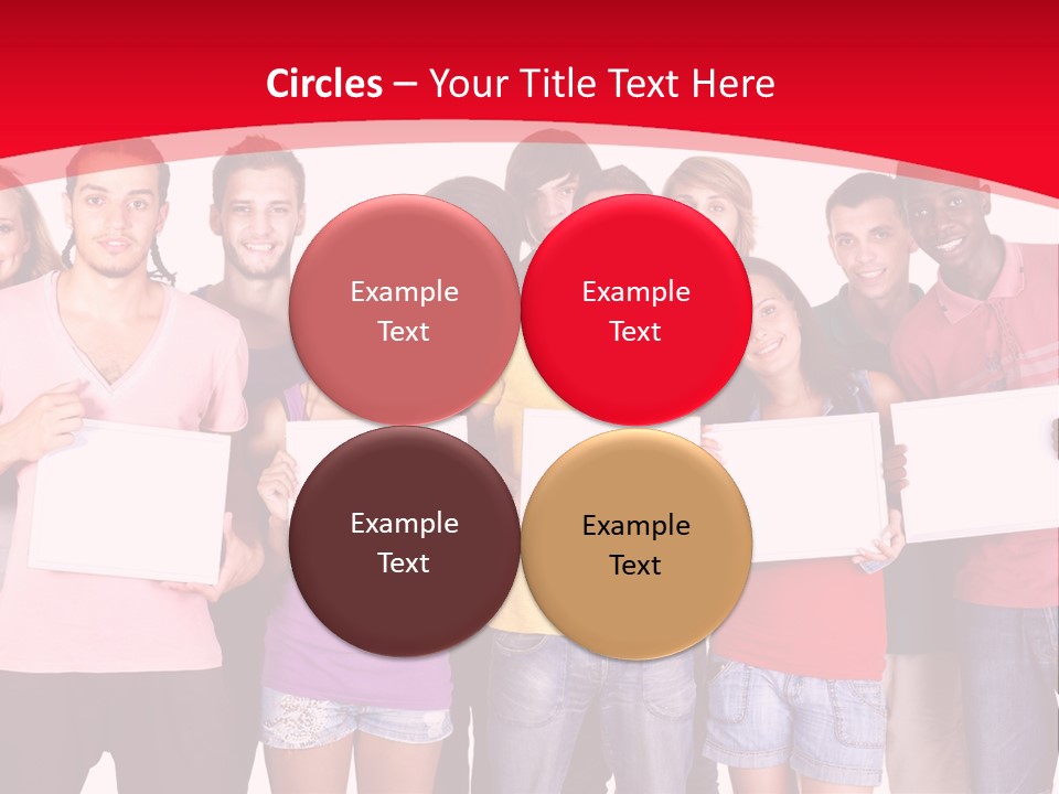 Happy Banner Team PowerPoint Template