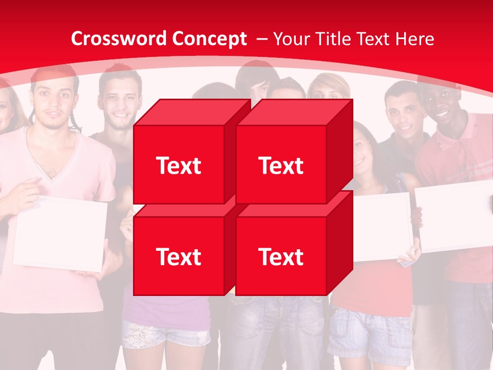 Happy Banner Team PowerPoint Template