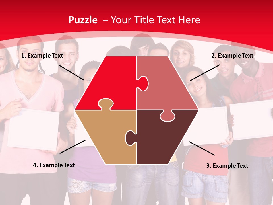 Happy Banner Team PowerPoint Template