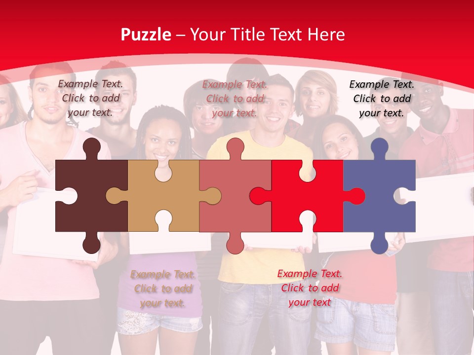 Happy Banner Team PowerPoint Template