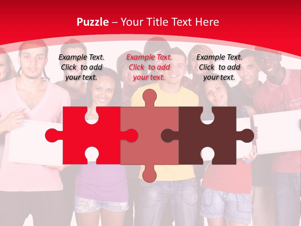 Happy Banner Team PowerPoint Template