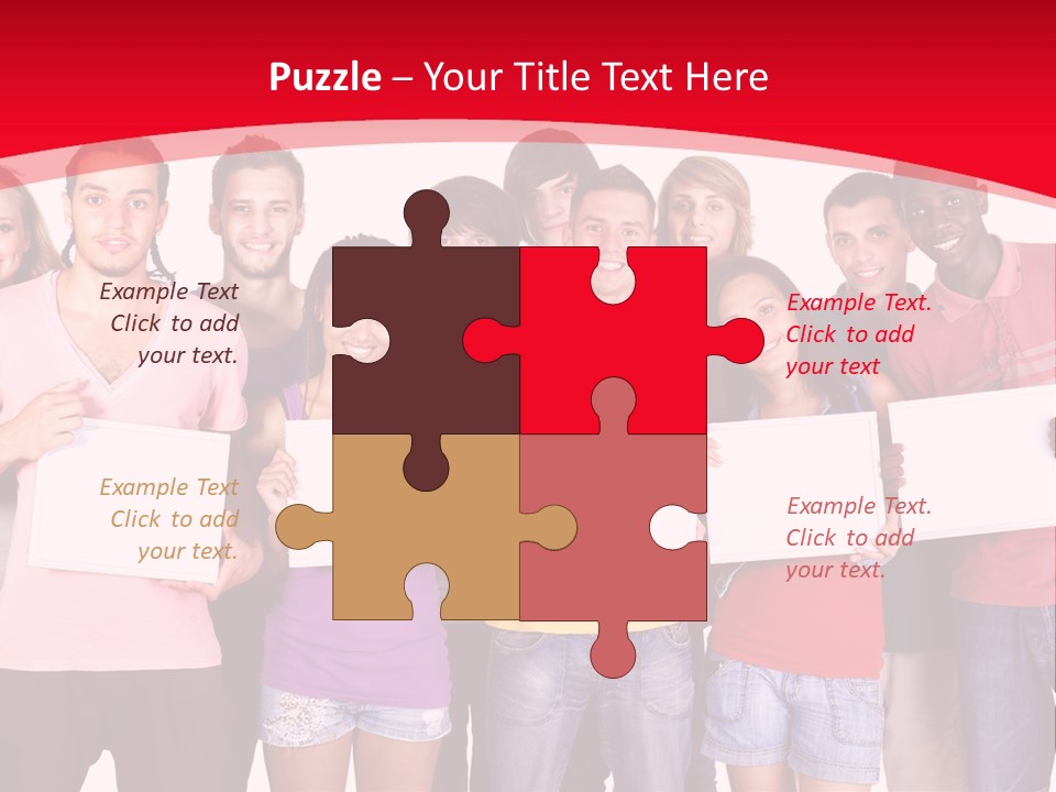 Happy Banner Team PowerPoint Template