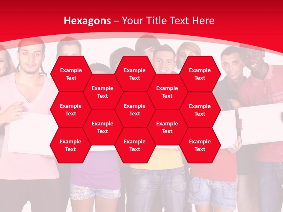 Happy Banner Team PowerPoint Template