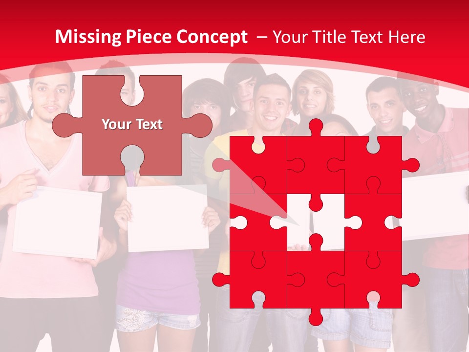 Happy Banner Team PowerPoint Template