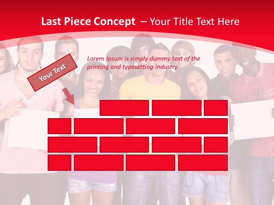 Happy Banner Team PowerPoint Template