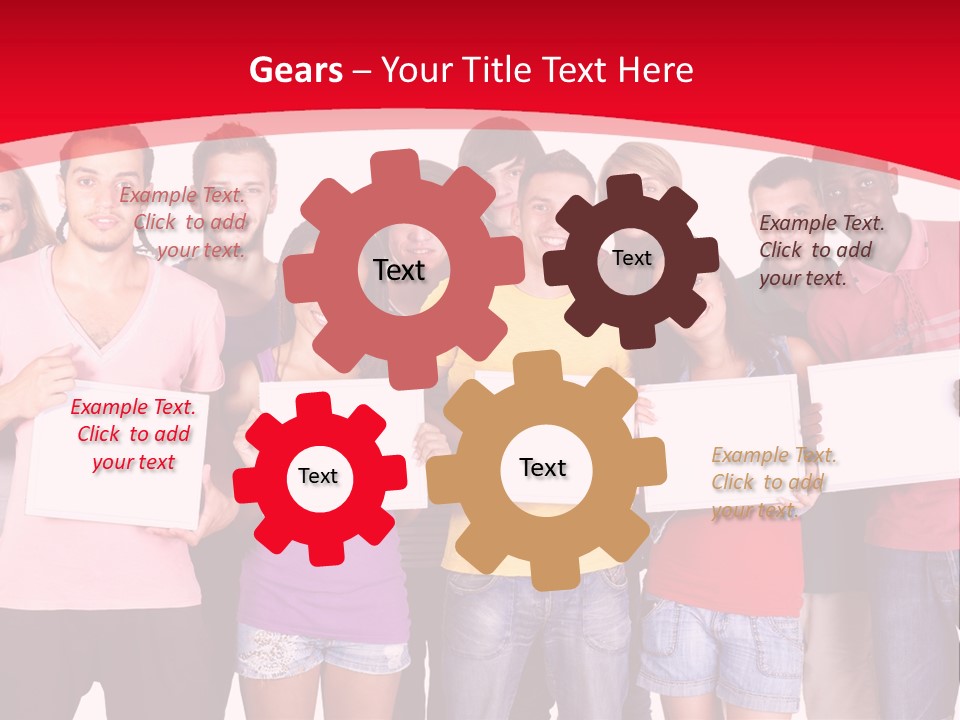 Happy Banner Team PowerPoint Template