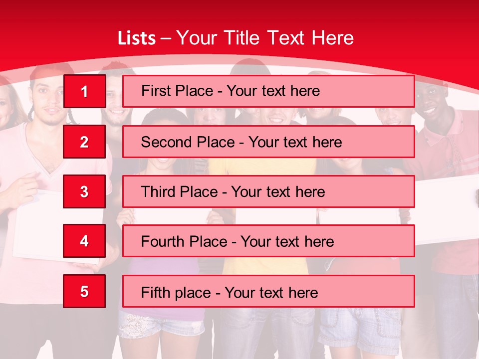 Happy Banner Team PowerPoint Template