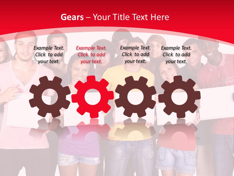 Happy Banner Team PowerPoint Template