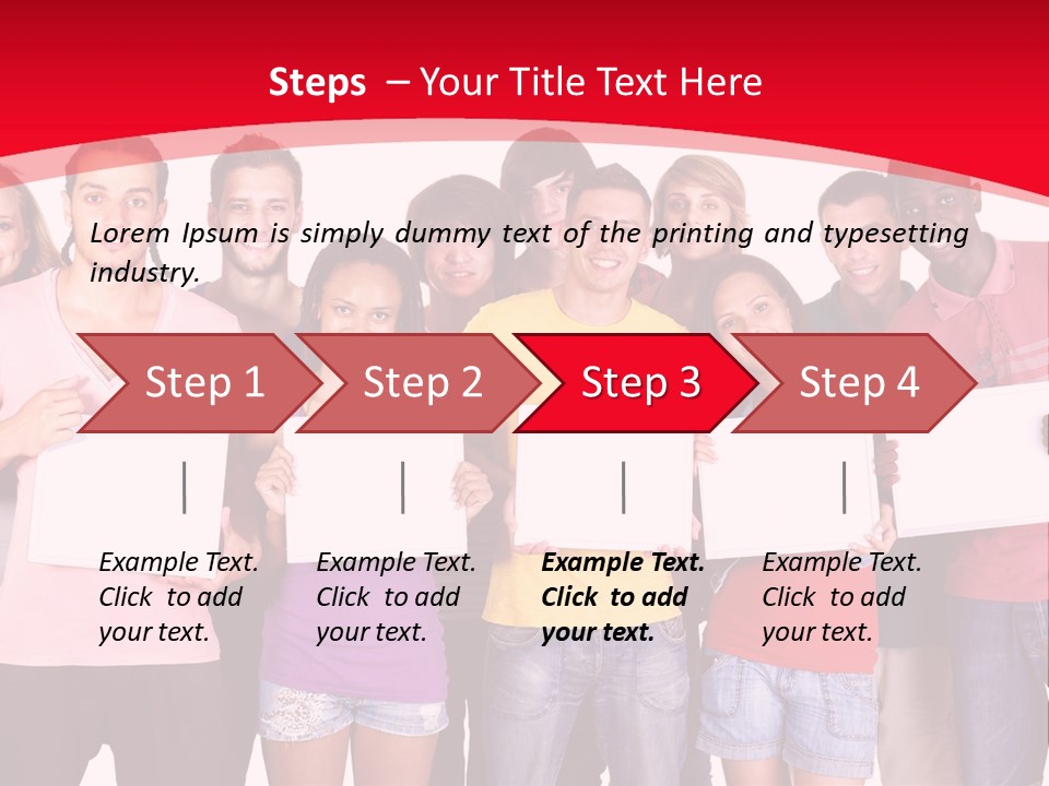 Happy Banner Team PowerPoint Template